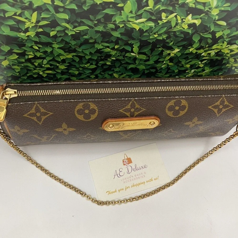 ❤️‍🩹SOLD❤️‍🩹 Louis Vuitton Eva Monogram Chain Clutch Purse Crossbody (AA3102) - Picture 12 of 16